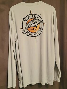 Reel Life Fishing Club Long Sleeve Shirt - Light Teal